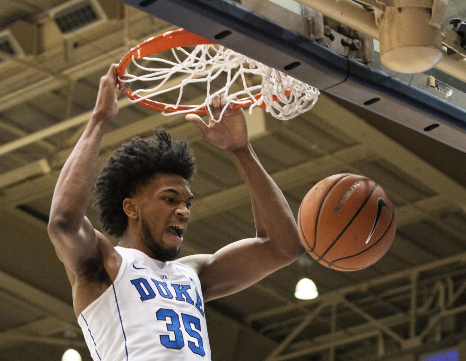 Duke’s Marvin Bagley III is going to be a handful all over the floor in March. (AP)