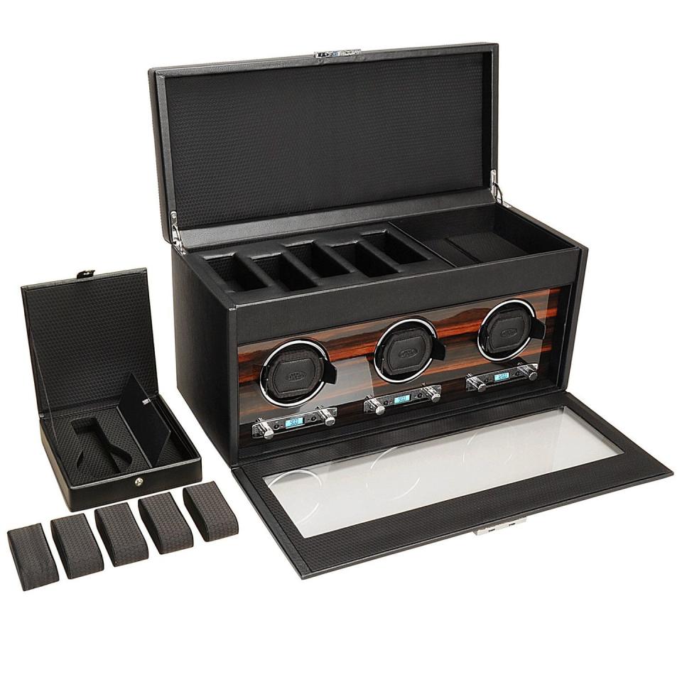 WOLF Roadster Triple Watch Winder With Cover and Storage