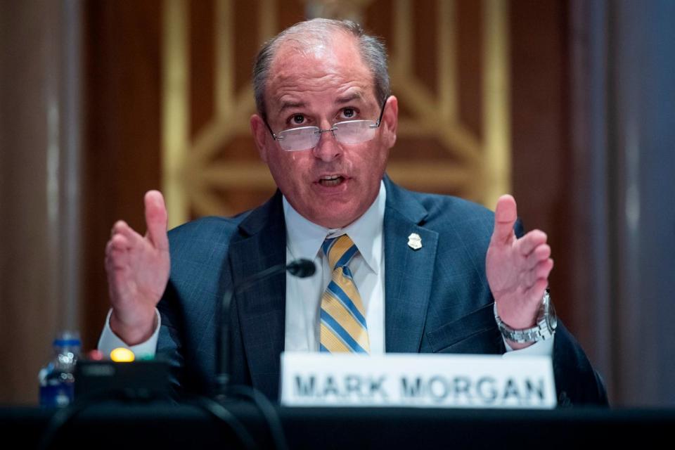 PHOTO: In this June 25, 2020, file photo, Mark Morgan, acting commissioner of the U.S. Customs and Border Protection, testifies during the Senate Homeland Security and Governmental Affairs Committee hearing in Washington, D.C. (Tom Williams, Pool via Getty Images)