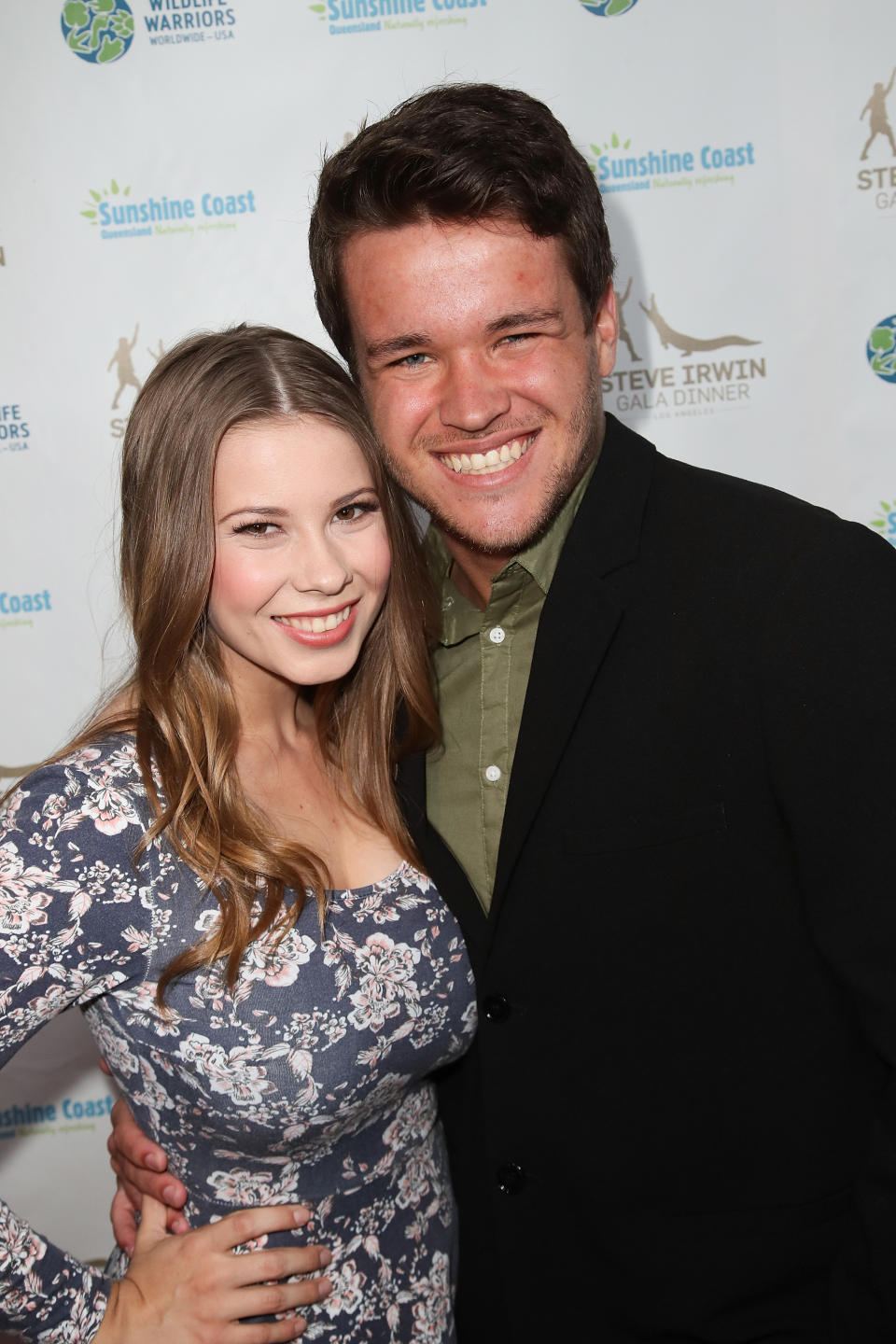 LOS ANGELES, CA - MAY 13:  (L-R) Bindi Irwin and Chandler Powell attend the Steve Irwin Gala Dinner at the SLS Hotel at Beverly Hills on May 13, 2017 in Los Angeles, California.  (Photo by David Livingston/Getty Images)