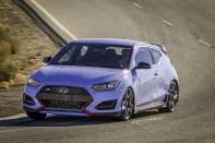 <p>Hyundai’s N performance models have proved themselves in the UK market, but the Korean firm has refused to bring its Veloster N here. It sells this model in the US and sticks with the asymmetrical three-door design, with two on the right-hand side and one on the left.</p><p>While the door layout may not be ideal for UK buyers, there’s nothing wrong with the mechanical package. Power comes from a turbocharged 2.0-litre engine giving 246bhp as standard or 271bhp with the Performance Package, which provides 0-60mph in just 4.8 seconds.</p>
