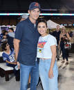 <p>Ashton Kutcher and Mila Kunis make it a date at Clayton Kershaw's 8th Annual Ping Pong 4 Purpose at Dodger Stadium in L.A. on Aug. 8.</p>