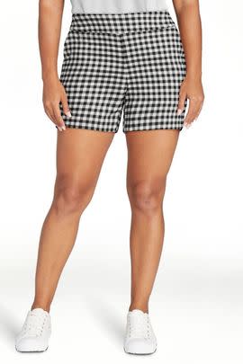 A pair of gingham shorts