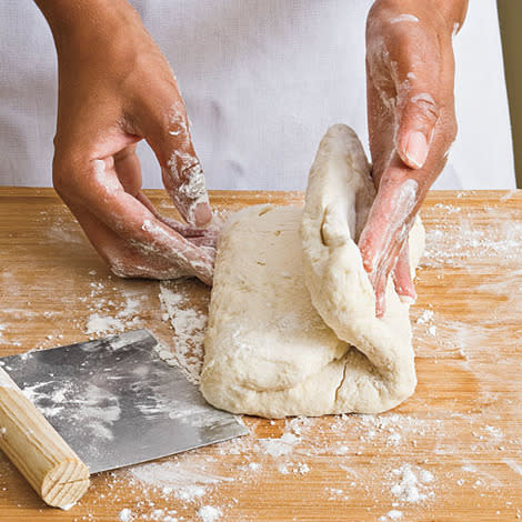 Fold dough over into 3 sections.