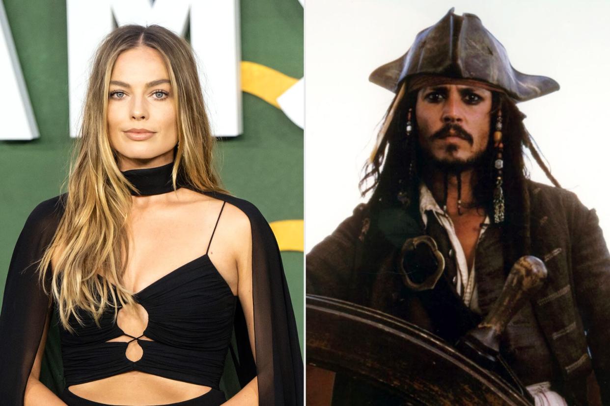 Margot Robbie attends the "Amsterdam" European Premiere; THE PIRATES OF THE CARIBBEAN THE CURSE OF THE BLACK PEARL US 2003 JOHNNY DEPP