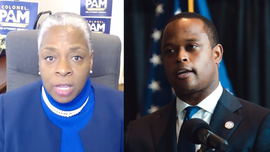 In Kentucky, state Rep. Pam Stevenson (left) is the Democratic nominee to replace Attorney General Daniel Cameron (right), the Republican nominee for governor. (Photo: TheGrio/Getty Images)