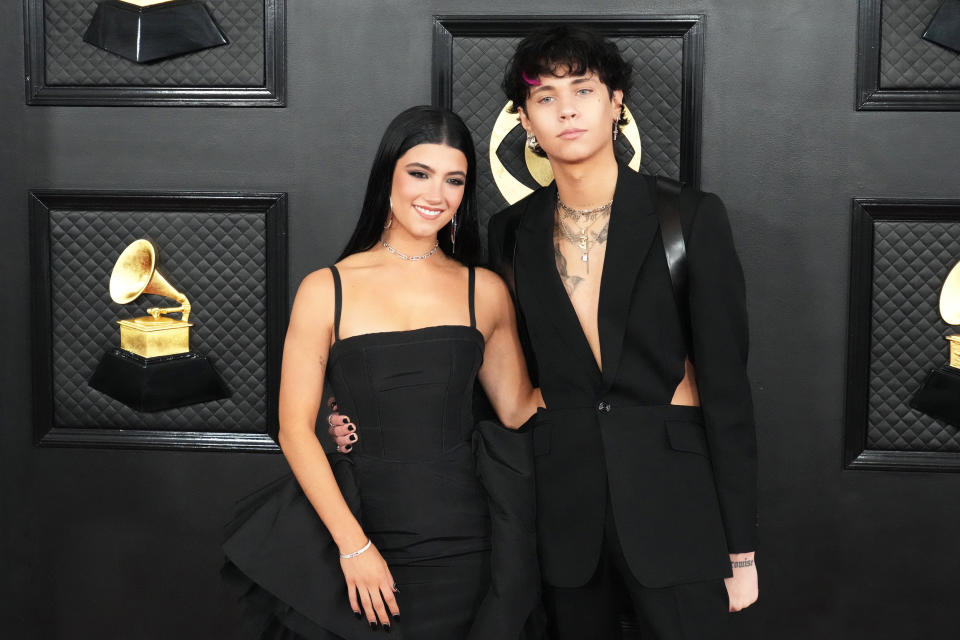 Charli D'Amelio and Landon Barker at the 65th GRAMMY Awards on February 05, 2023 in Los Angeles, CA. (Jeff Kravitz / FilmMagic)