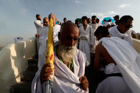 Muslim pilgrims gather on Mount Mercy on the plains of Arafat during the annual haj pilgrimage, outside the holy city of Mecca, Saudi Arabia August 20, 2018. REUTERS/Zohra Bensemra