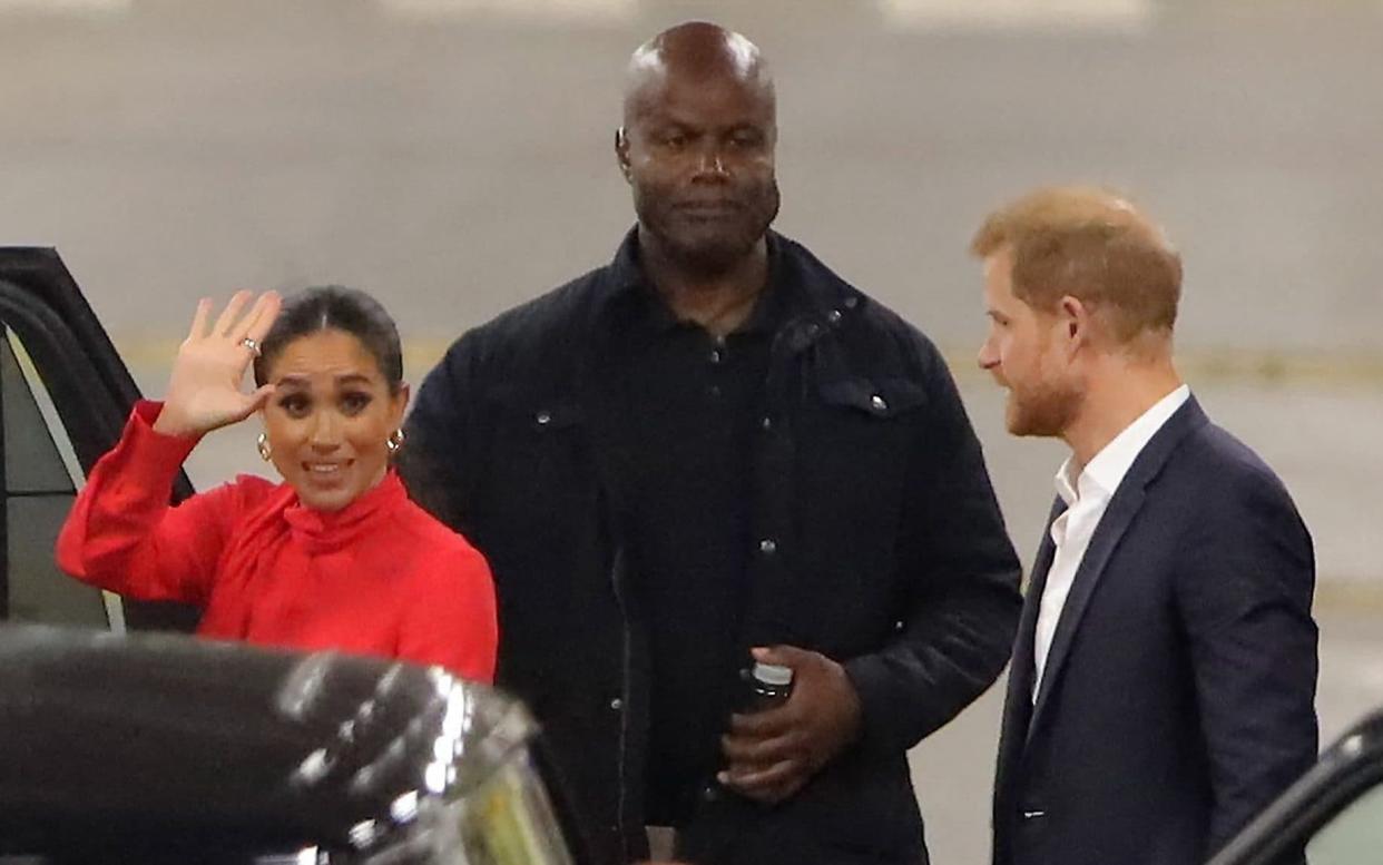 Pere Daobry pictured with the Duke and Duchess of Sussex at London Euston station in September - Mega Agency