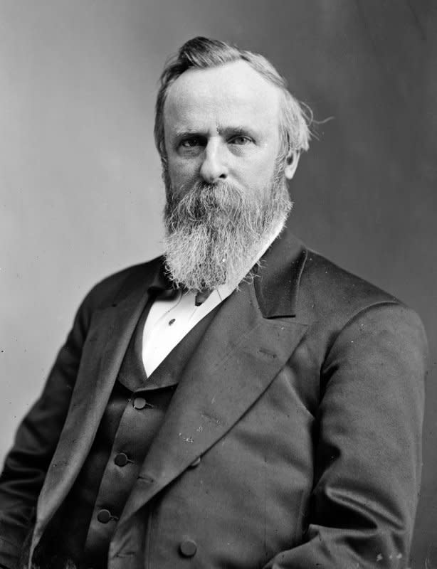 On April 2, 1877, President Rutherford B. Hayes and his wife, Lucy Hayes, brought the annual Easter Egg Roll to the White House. Prior to that, it had been held on the grounds of the U.S. Capitol. File Photo by Mathew Brady/Library of Congress/UPI