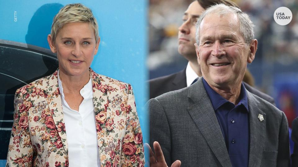 Ellen DeGeneres stands up to backlash after sitting next to 'friend' George W. Bush