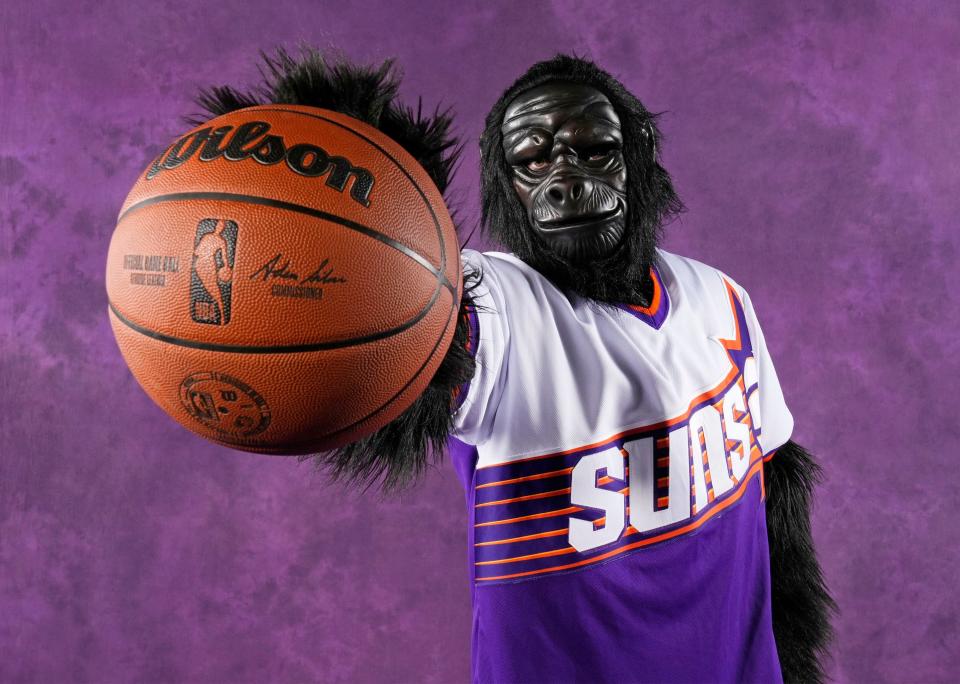 The Phoenix Suns Gorilla during media day at Footprint Center in Phoenix on Oct. 2, 2023.