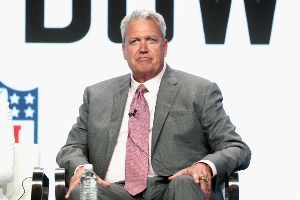 BEVERLY HILLS, CA - JULY 26:  Former NFL coach & ESPN analyst Rex Ryan of 'ESPN's Sunday's NFL Countdown' speaks onstage during the ESPN portion of the 2017 Summer Television Critics Association Press Tour at The Beverly Hilton Hotel on July 26, 2017 in Beverly Hills, California.  (Photo by Frederick M. Brown/Getty Images)