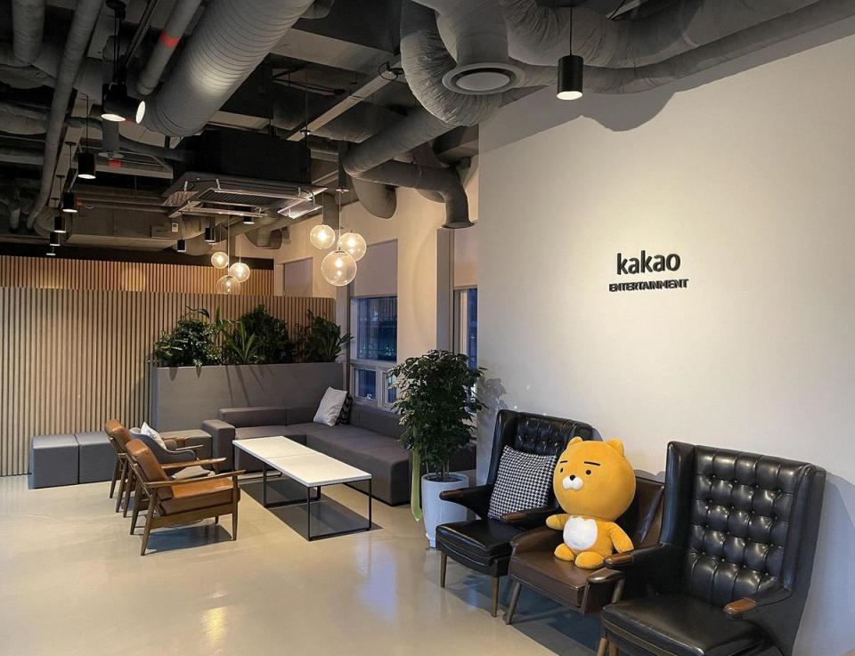 吳明修表示，Kakao Entertainment是策略性的投資者，會挹注創作者許多資源，創造可循環的IP生態系統。圖為Kakao Entertainment韓國總部辦公室。（Kakao Entertainment提供）