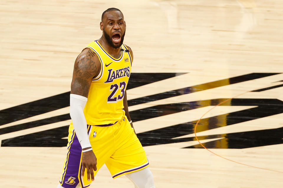 LeBron James and the Lakers helped a bettor take down a 12-team parlay. (Photo by Christian Petersen/Getty Images)