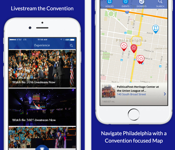 The official 2016 Democratic convention app. (Screenshot via iTunes)