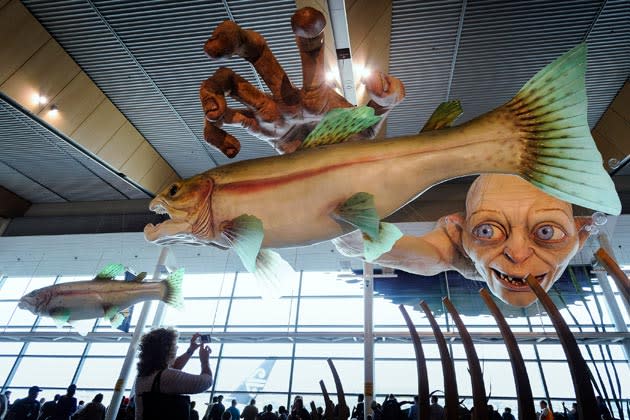 Gollum geht im Flughafen Wellington auf Fischfang (Bild: Reuters)