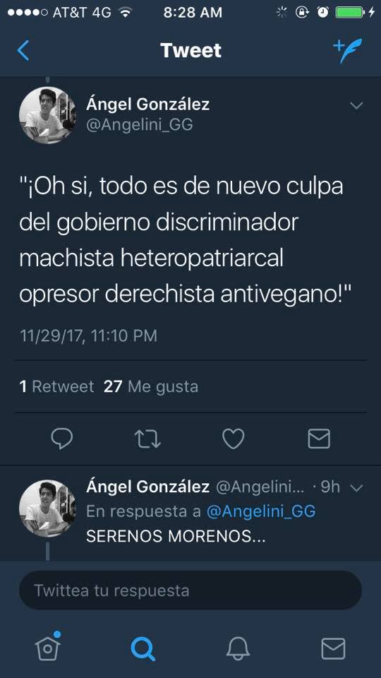 <p>Ángel González vía Twitter @Angelini_GG </p>
