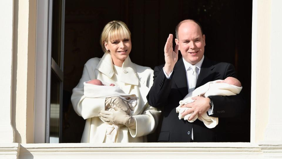 official presentation of the monaco twins princess gabriella of monaco and prince jacques of monaco at the palace balcony