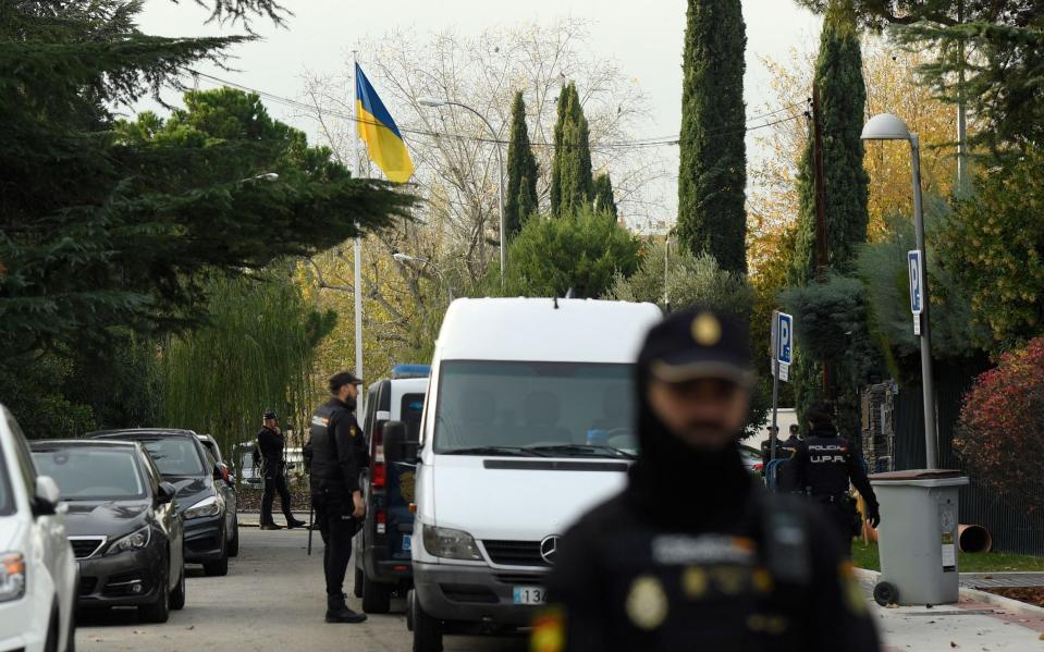 Ukraine embassy in Madrid - OSCAR DEL POZO/AFP via Getty Images