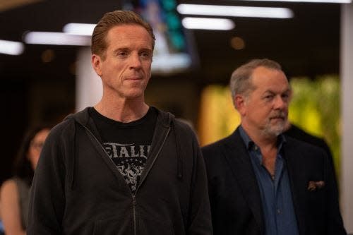 Damian Lewis as Bobby "Axe" Axelrod and David Costabile as Mike ‘Wags’ Wagner in the "Billions" season finale.