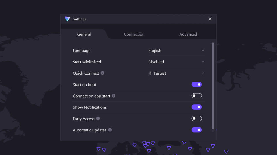 screenshot of vpn settings