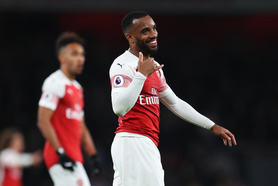 Alexandre Lacazette rounded out his side's scoring in added time of the second half: Getty