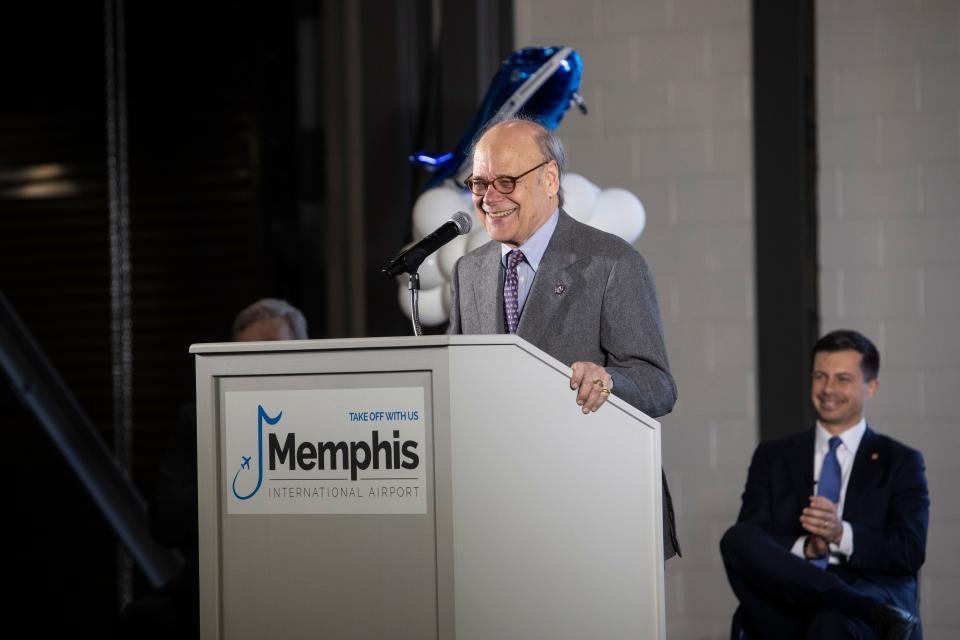 Congressman Steve Cohen speaks at the grand opening of a deicing facility at Memphis International Airport on Nov. 29, 2022 in Memphis.