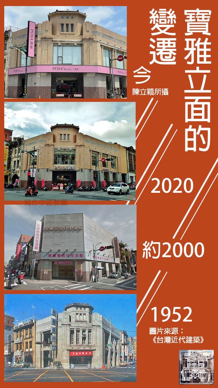 寶雅台中中正店為「全台第一間古蹟藥妝店」，也是全台第一個非粉紅路線的寶雅，沒想到三年後仍恢復粉紅招牌，讓台中民眾相當傻眼。（圖／翻攝寫作中區粉專）