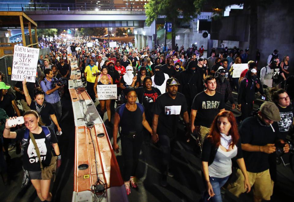 Charlotte protests mostly peaceful on third night