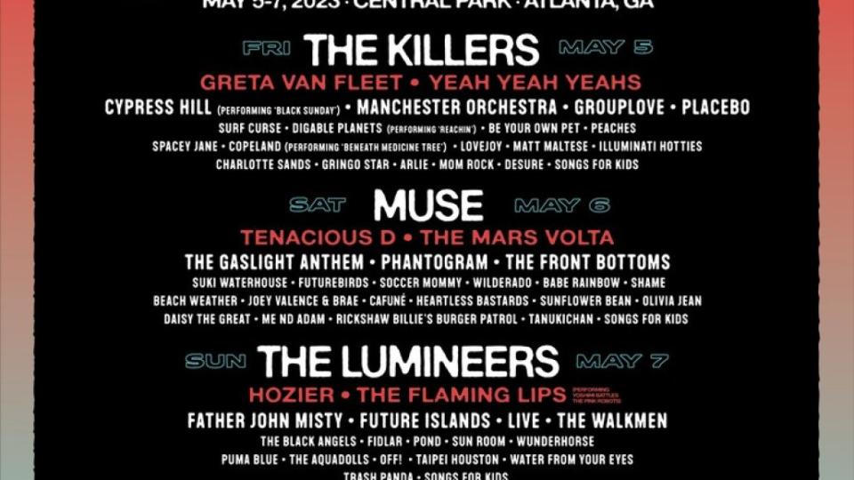 Shaky Knees Reveals 2023 Lineup with The Killers, Muse, Tenacious D