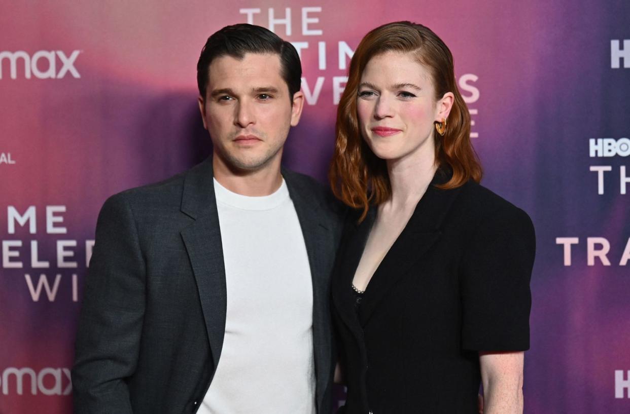 Scottish actress Rose Leslie and husband English actor Kit Harington attend the HBO premiere of "The Time Traveler's Wife" at Morgan Library on May 11, 2022 in New York City