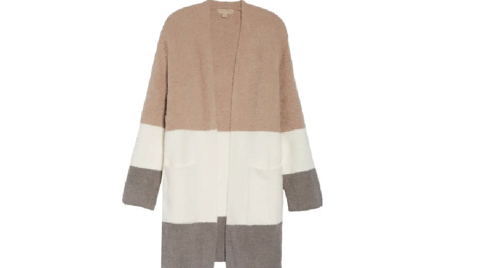 Barefoot Dreams CozyChic™ Colorblock Open Front Long Cardigan - Nordstrom, $100 (originally $165)