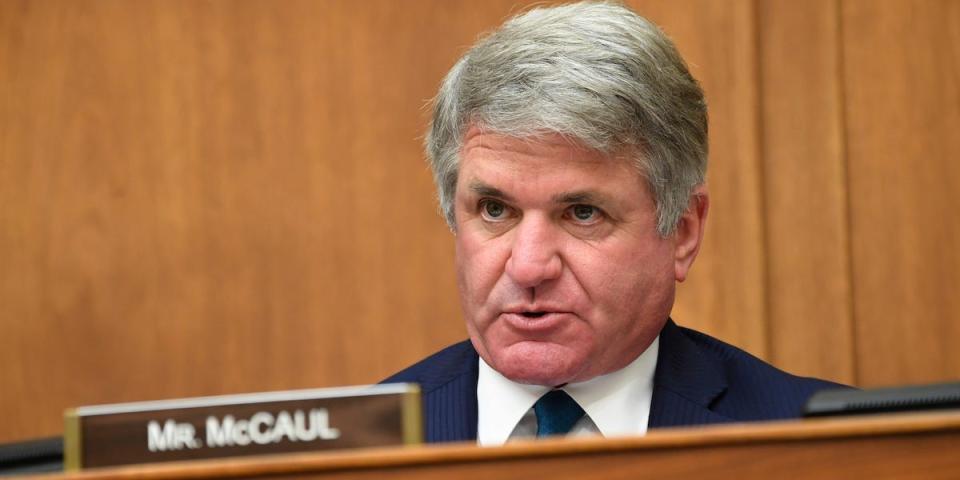 Ranking Member Michael McCaul (R-Tex.) questions witnesses during a House Committee on Foreign Affairs hearing looking into the firing of State Department Inspector General Steven Linick, on Capitol Hill, in Washington D.C., U.S., September 16, 2020. Kevin Dietsch/Pool via REUTERS