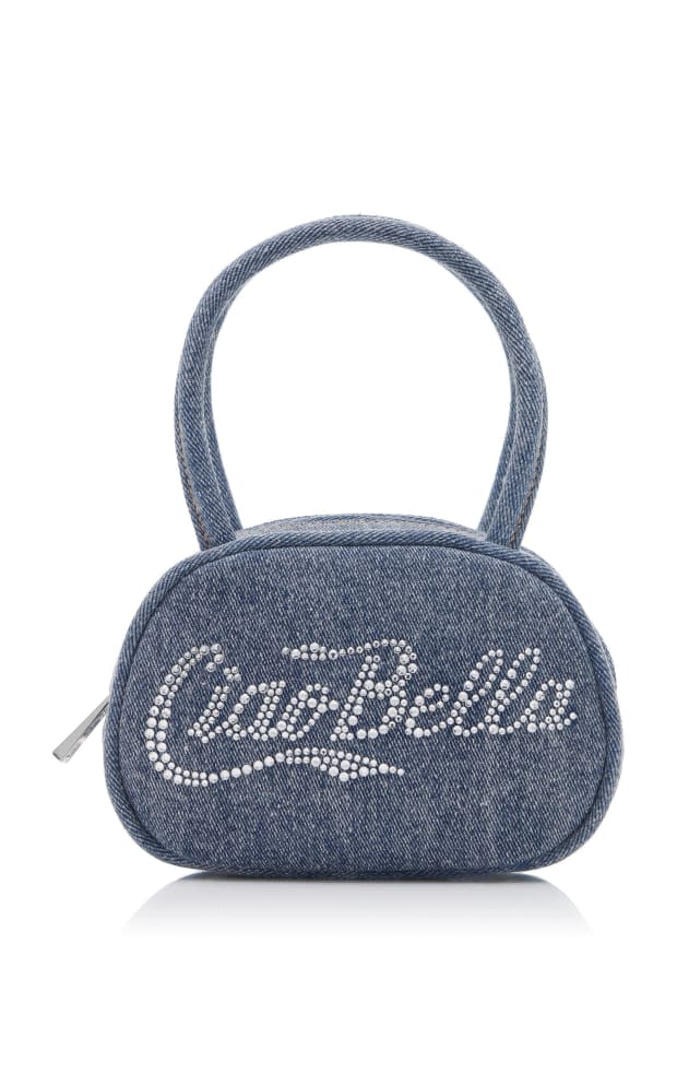 <p>Amina Muaddi Superamini Bella Denim Bag, $775, <a href="https://rstyle.me/+ZVDmRC7JpSxNFIa9-06GBw" rel="nofollow noopener" target="_blank" data-ylk="slk:available here;elm:context_link;itc:0;sec:content-canvas" class="link ">available here</a></p>