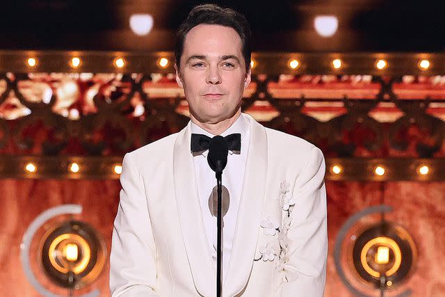 <p>Theo Wargo/Getty</p> NEW YORK, NEW YORK - JUNE 16: Jim Parsons speaks onstage during The 77th Annual Tony Awards at David H. Koch Theater at Lincoln Center on June 16, 2024 in New York City.