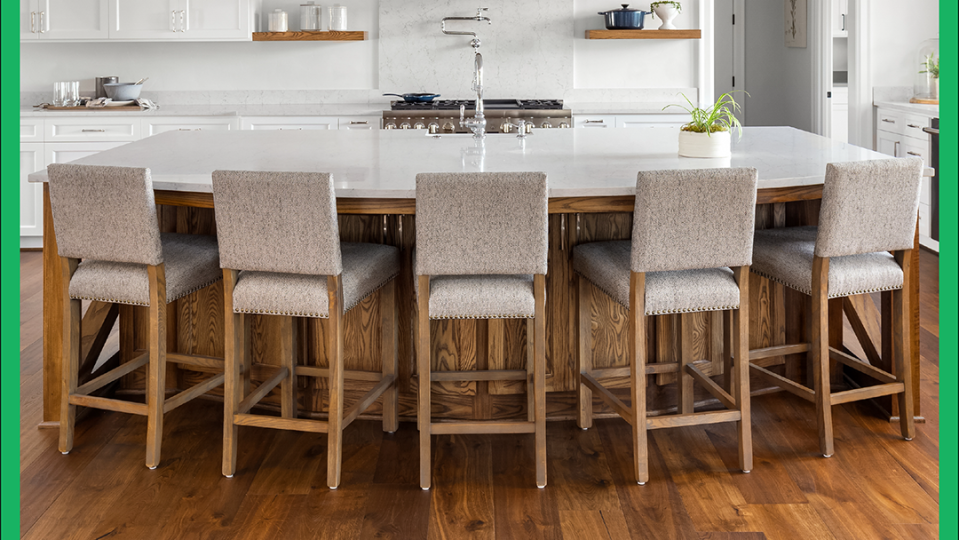 a kitchen with a large island