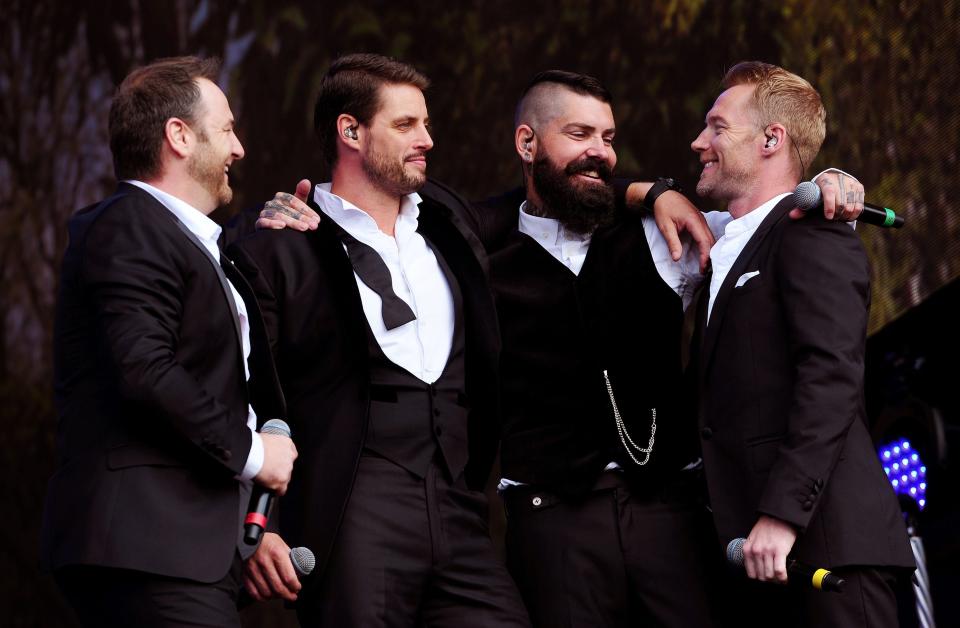 Boyzone (from left to right) Mikey Graham, Keith Duffy, Shane Lynch and Ronan Keating (Ian West/PA)