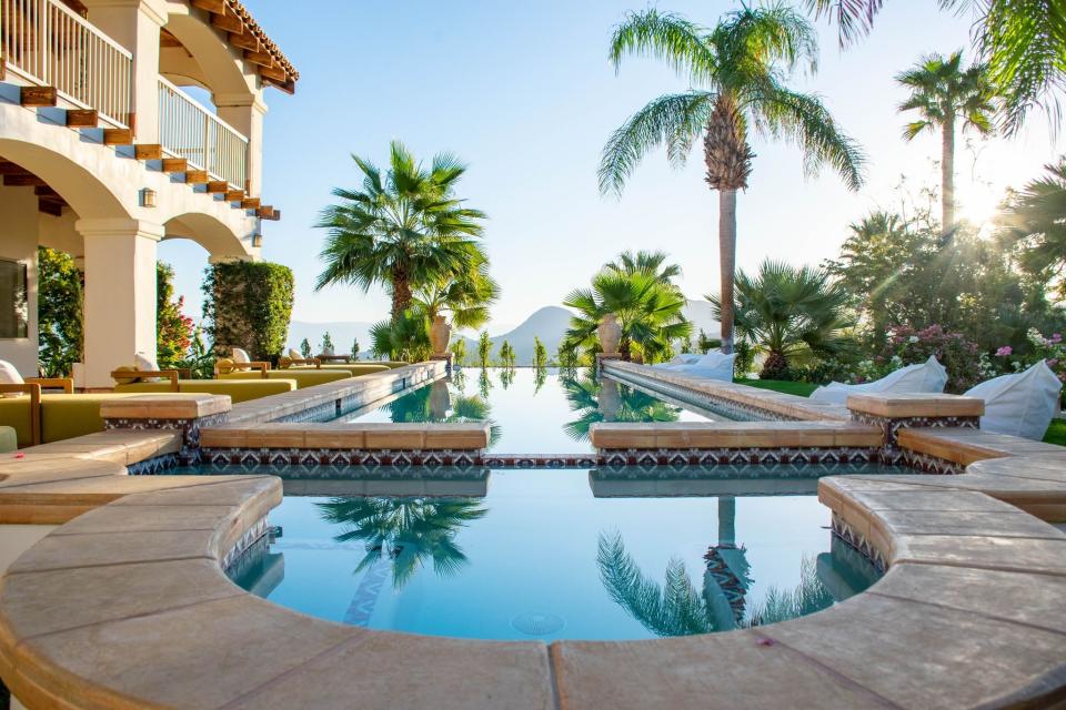 The striking pool at Kempa Villa in Palm Desert.