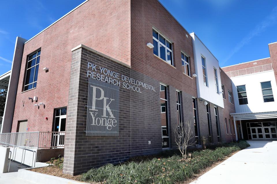 The newly opened school building at PK Yonge Developmental Research School in Gainesville Fla., Jan. 20, 2021.