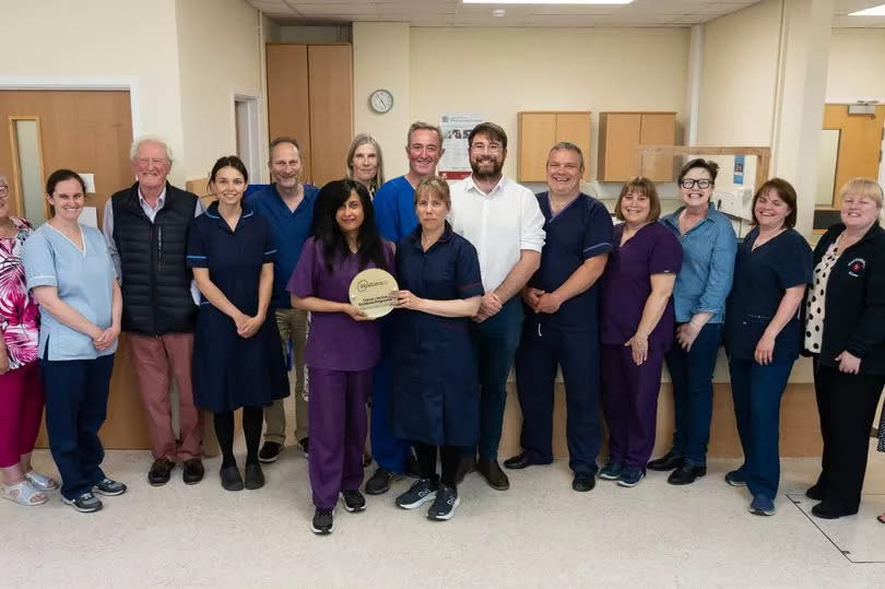 The award winning team with patients at Gloucestershire Royal Hospital