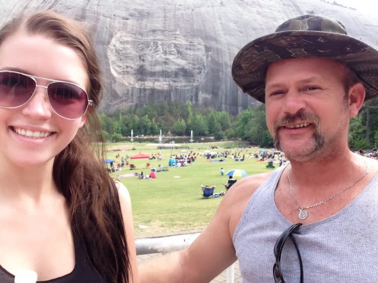 Rylee Black and her father, Shawn, during a camping trip to Stone Mountain, Georgia