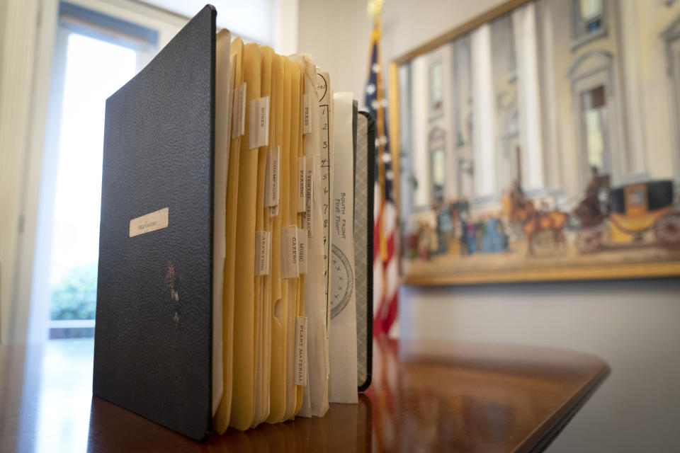 Tricia Nixon's wedding planner is seen, Tuesday, Oct. 25, 2022, at the White House Historical Association in Washington. (AP Photo/Jacquelyn Martin)