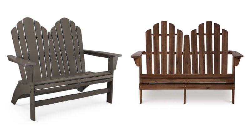 Here are some Adirondack chairs built for two.