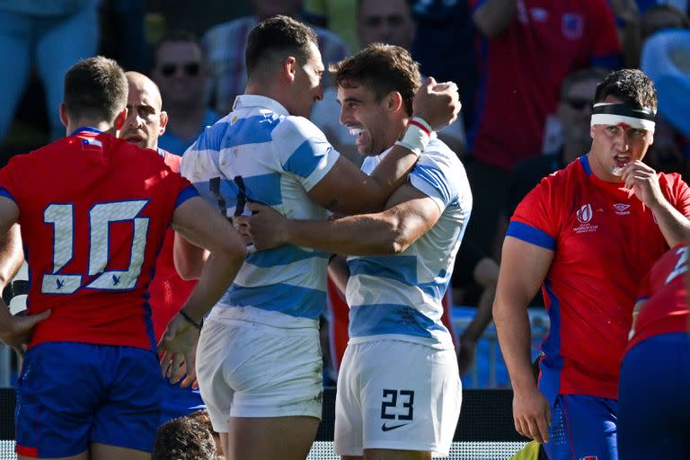 Los Pumas mostraron su mejor versión en lo que del Mundial y golearon a Chile en Nantes