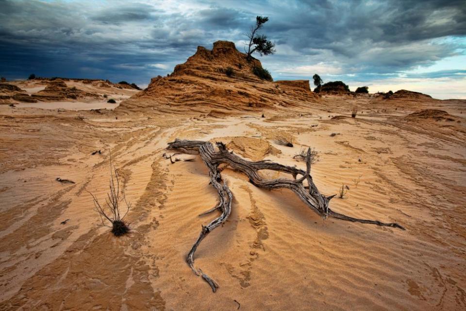 Eroded dunes or lunette formations in Mungo national park, western NSW, Australia.