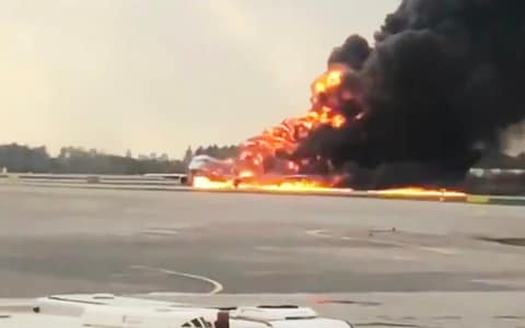 The plane requested an emergency landing shortly after take off - Credit: &nbsp;Mikhail Norenko/Twitter via AP