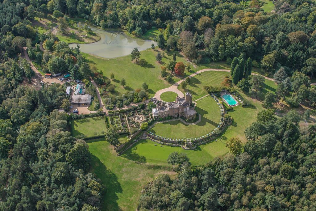 aerial view of the duke of windsor's fort belvedere, berkshire