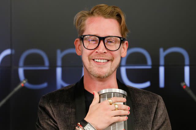 <p>Kimberly White/Getty </p> Macaulay Culkin in San Francisco on Aug. 6, 2019