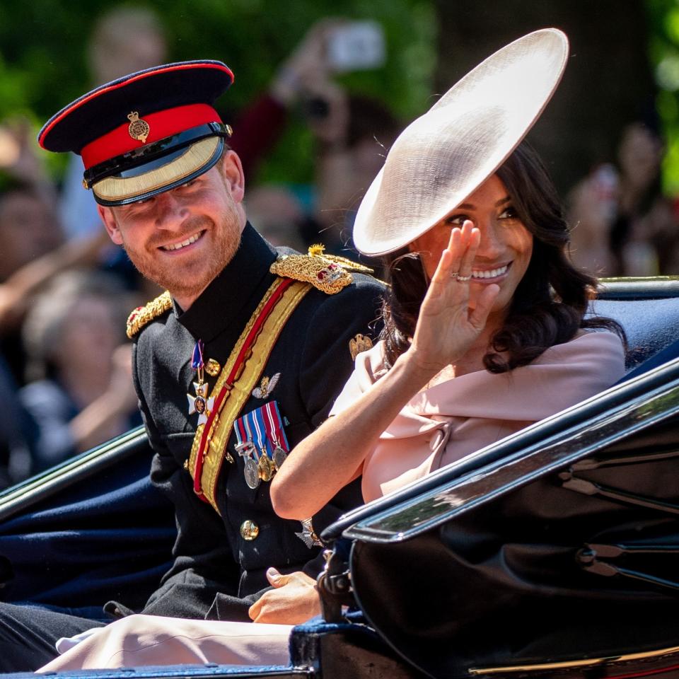 The Duke and Duchess of Sussex got back in a carriage a few weeks after their fairy-tale wedding in Windsor.